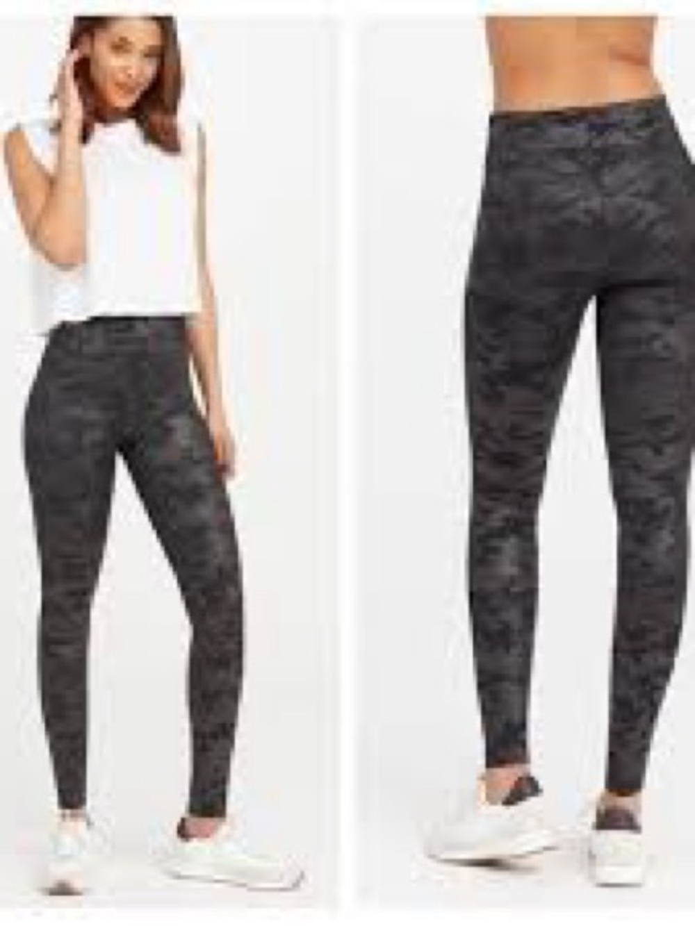 SPANX Faux Leather Camo Leggings